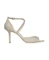 Jimmy Choo Emsy 85 Glitter Sandals In Nude