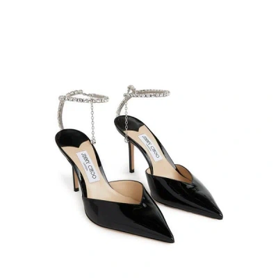 Jimmy Choo Escarpins Vernis Ornés De Cristaux In Black