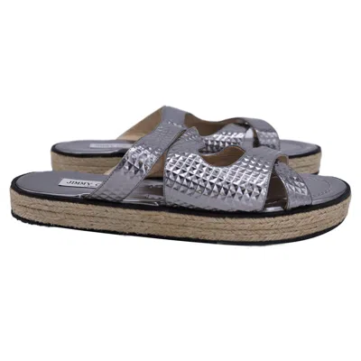 Jimmy Choo Espadrilles In Silver Leather