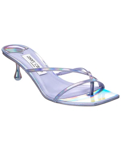 Jimmy Choo Etana Mule 50 Leather Sandal In Blue