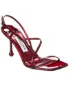Jimmy Choo Etana 80 Metallic Leather Heeled Sandals In Red