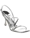 Jimmy Choo High Heel Metallic Sandals With Buckle Strap In Silver