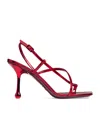 Jimmy Choo Etana 80 Metallic Leather Heeled Sandals In Red