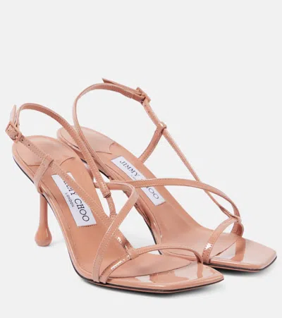 Jimmy Choo Etana 80 Patent Leather Sandals In Multi