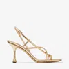Jimmy Choo Etana 80 Leather Sandals In Silver