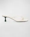 Jimmy Choo Etana 50 Malachite-embellished Leather Mules In White