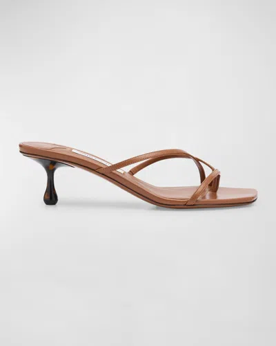 Jimmy Choo Etana Leather Strappy Mule Sandals In Tan