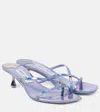 Jimmy Choo Etana 50 Leather Mules - Women's - Metallic Leather/leather In Lila