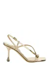 Jimmy Choo 'etana' Metallic Slingback Sandals With Sculpted Heel