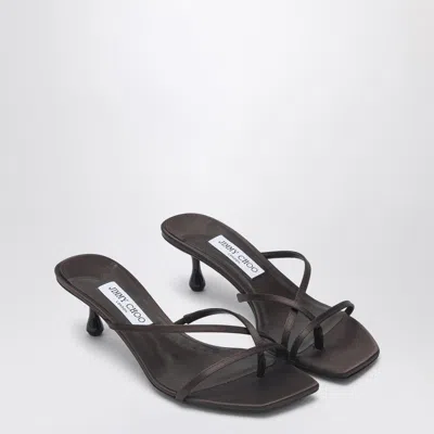 Jimmy Choo Etana Mule 50 In Coffee-coloured Leather Women In Brown