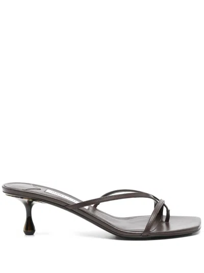 JIMMY CHOO 50MM ETANA SANDALS - WOMEN'S - CALF LEATHER/RUBBER