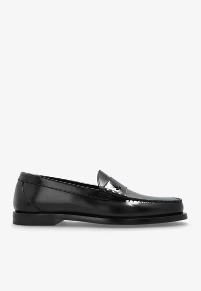 JIMMY CHOO ETHAN SHINY LEATHER LOAFERS