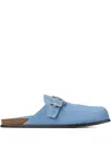 Jimmy Choo Etta Buckle Suede Mule In Blue