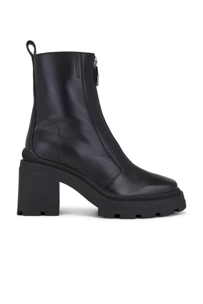 Jimmy Choo Eugenie 80 Womens Zipper Leather Ankle Boots In Black