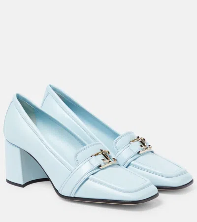 Jimmy Choo Loafer-pumps Evin 65 Aus Leder In Blau