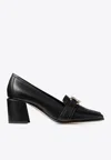 Jimmy Choo Evin 65 Leather Loafer Pumps In Black