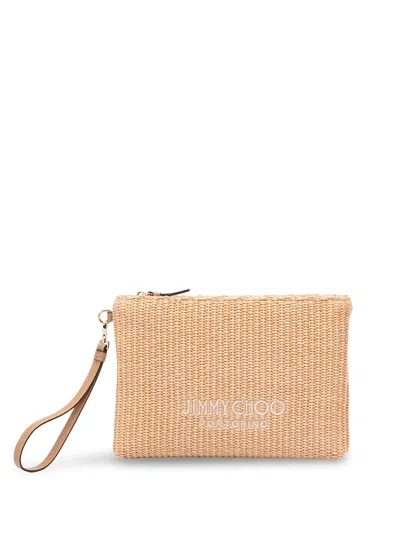 Jimmy Choo Exclusive Edition Portofino Pouch In Sand