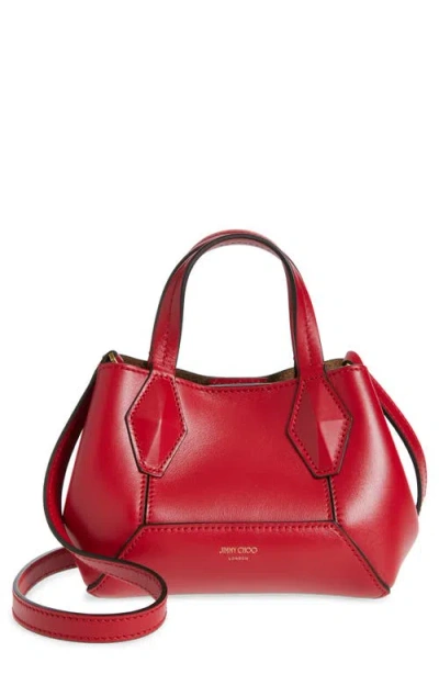 Jimmy Choo Mini Diamond Leather Tote Bag In Red