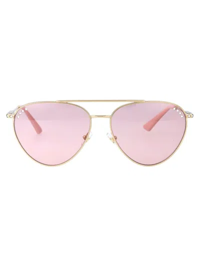 Jimmy Choo Eyewear Aviator Sunglasses In 3006/5 Pale Gold
