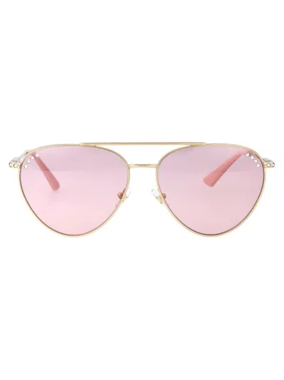 Jimmy Choo Eyewear Aviator Sunglasses In Gold