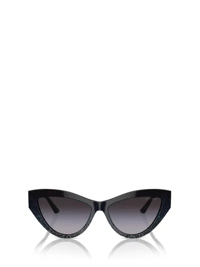 Jimmy Choo Eyewear Cat In Black Gradient Glitter