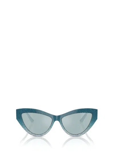Jimmy Choo Cat-eye Sunglasses In Azure Gradient Glitter