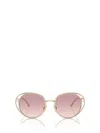 Jimmy Choo Eyewear Round Frame Sunglasses In Gold