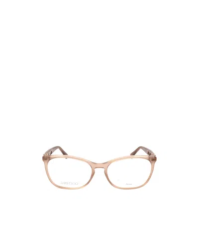 Jimmy Choo Eyewear Rectangle Frame Glasses In White