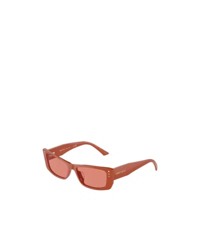 Jimmy Choo Eyewear Rectangle Frame Sunglasses In Brown