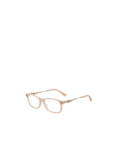 Jimmy Choo Eyewear Rectangular Frame Glasses In Nude