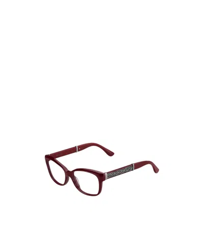 Jimmy Choo Eyewear Rectangular Frame Glasses In Red