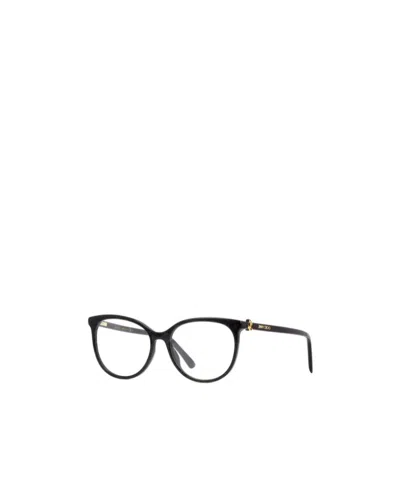 Jimmy Choo Eyewear Round Frame Glasses In Black