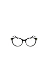 Jimmy Choo Eyewear Round Frame Glasses In Black