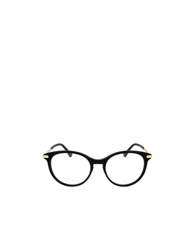 Jimmy Choo Eyewear Round Frame Glasses In Black