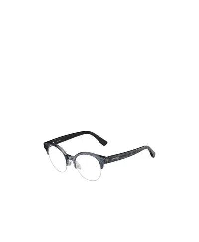 Jimmy Choo Eyewear Round Frame Glasses In Black