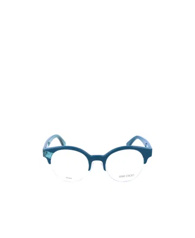 Jimmy Choo Eyewear Round Frame Glasses In White