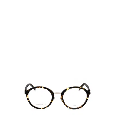 Jimmy Choo Eyewear Round Frame Glasses In White