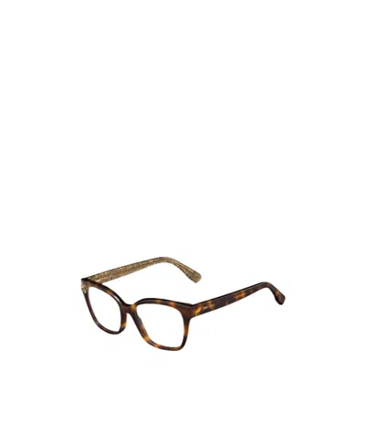 Jimmy Choo Eyewear Square Frame Glasses In Brown