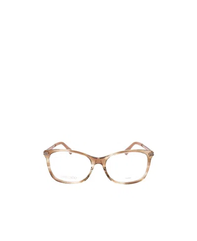 Jimmy Choo Eyewear Square Frame Glasses In Nude