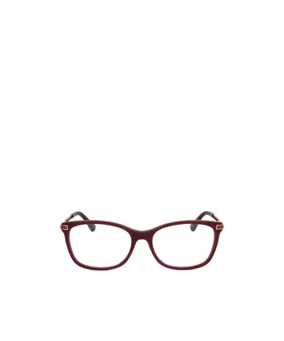 Jimmy Choo Eyewear Square Frame Glasses In Red
