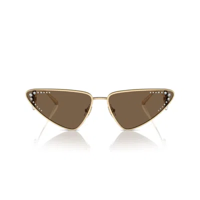 Jimmy Choo Womens Gold Jc4001b Cat-eye Metal Sunglasses