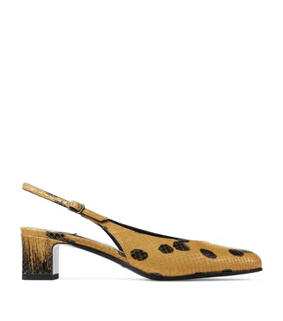 Jimmy Choo Eyla 45 Leather Slingback Pumps In Brown