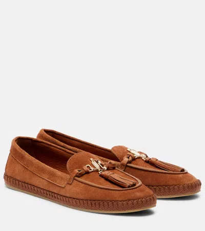 Jimmy Choo Fabien Suede Loafers In Brown