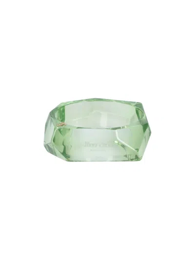 Jimmy Choo Faceted Clover Bracelet In Green