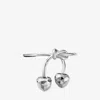 Jimmy Choo Faceted Heart Cuff In Silver/silver