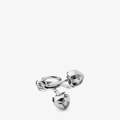Jimmy Choo Faceted Heart Ring In Metallic