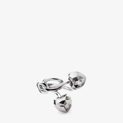 Jimmy Choo Faceted Heart Ring In Silver/silver