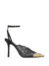 Jimmy Choo Faiz 100 Embellished Satin-trimmed Lace Pumps In Black