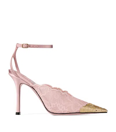 Jimmy Choo Faiz 100 Lace Heeled Pumps In Pink