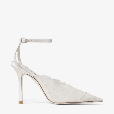 Jimmy Choo Faiz 100 Pointed-toe High-heeled Sandals In White